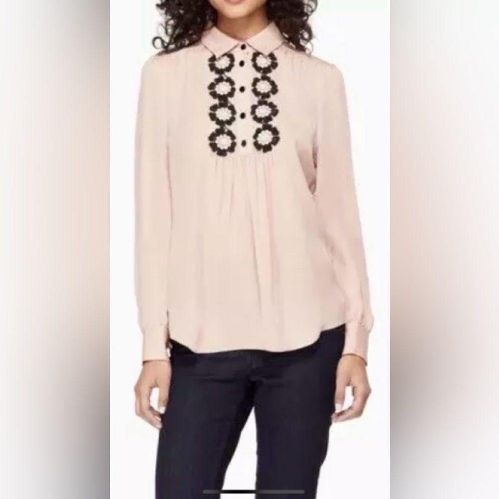 Kate Spade Daisy Lace Silk Blouse Small